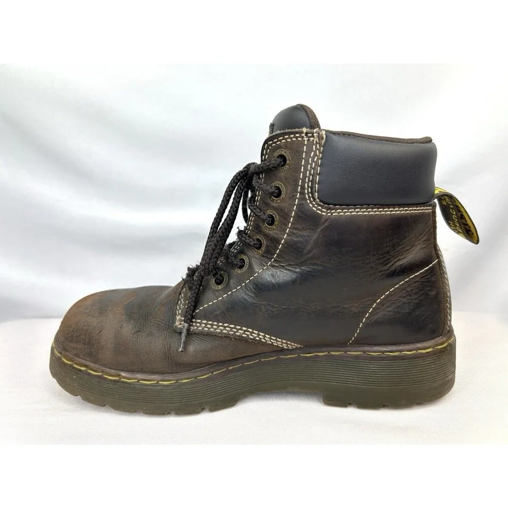 Dr Martens Steel Toe Work Boots Brown Leather Slip Resistant Winch St Men’s 8